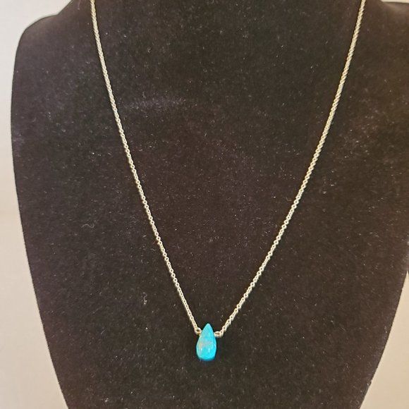 unknown Jewelry - Sterling 925 Howlite Necklace